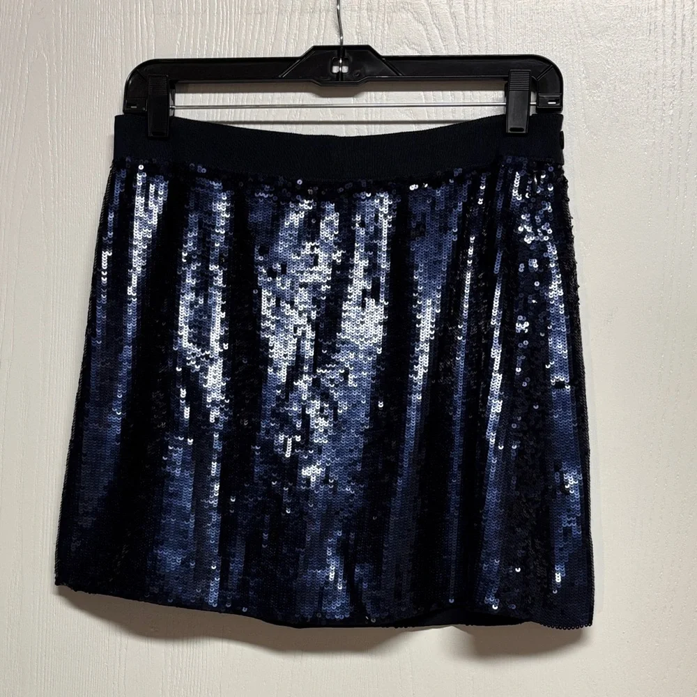 J. Crew Collection Sparkling Midnight Blue Sequins‎ Mini Skirt. EUC